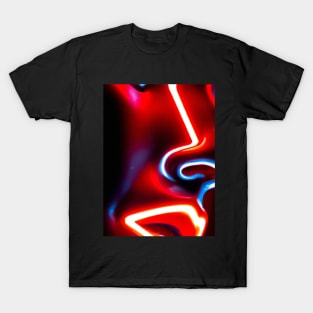 Neon Evolution: A Futuristic Human Face T-Shirt